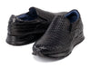 Paul Parkman Men's Black Woven Leather Slip-On Sneakers (ID#LW204BLK)