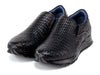 Paul Parkman Men's Black Woven Leather Slip-On Sneakers (ID#LW204BLK)