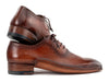 Paul Parkman Men's Brown Burnished Leather Handmade Oxfords (ID#OPK296A)