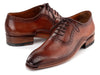 Paul Parkman Men's Brown Burnished Leather Handmade Oxfords (ID#OPK296A)