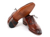 Paul Parkman Men's Brown Burnished Leather Handmade Oxfords (ID#OPK296A)