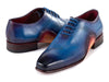 Paul Parkman Opanka Construction Blue Hand-Painted Oxfords (ID#OPK66BL)