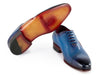 Paul Parkman Opanka Construction Blue Hand-Painted Oxfords (ID#OPK66BL)