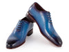 Paul Parkman Opanka Construction Blue Hand-Painted Oxfords (ID#OPK66BL)