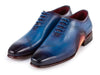 Paul Parkman Opanka Construction Blue Hand-Painted Oxfords (ID#OPK66BL)