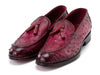 Paul Parkman Men's Purple Genuine Ostrich Skin Tassel Loafers (ID#OST834PRP)