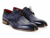Paul Parkman Men's Blue & Navy Hand-Painted Derby Shoes (ID#PP2279)