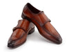 Paul Parkman Men's Brown Leather Double Monkstrap Shoes (ID#SW537BW)