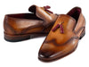 Paul Parkman Men's Wingtip Tassel Loafers Brown Leather (ID#WL667-BRW)