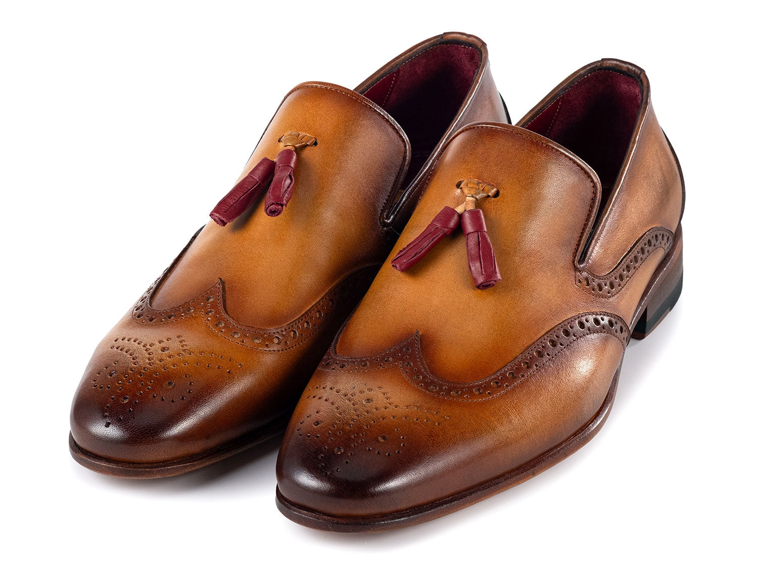 Paul Parkman Men's Wingtip Tassel Loafers Brown Leather (ID#WL667-BRW) – PAUL PARKMAN® Handmade Shoes