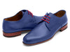 Paul Parkman Blue Hand Painted Derby Shoes (ID#633BLU13)