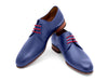 Paul Parkman Blue Hand Painted Derby Shoes (ID#633BLU13)