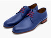 Paul Parkman Blue Hand Painted Derby Shoes (ID#633BLU13)