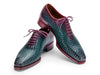 Paul Parkman Men's Green & Purple Woven Leather Oxfords (ID#044WN77)