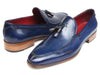 Paul Parkman Men's Tassel Loafer Blue Hand Painted Leather (ID#083-BLU)