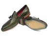 Paul Parkman Men's Tassel Loafer Green Hand Painted Leather (ID#083-GREEN)