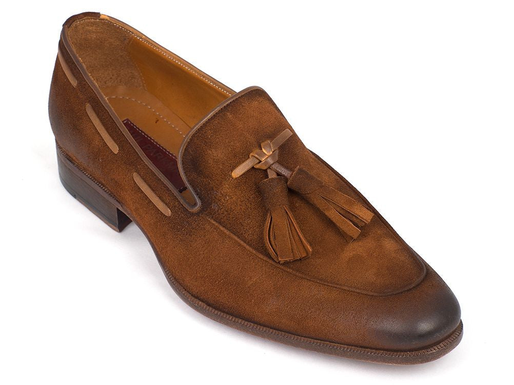Paul Parkman Men's Tassel Loafer Brown Antique Suede Shoes (ID#TAB32FG –  PAUL PARKMAN® Handmade Shoes