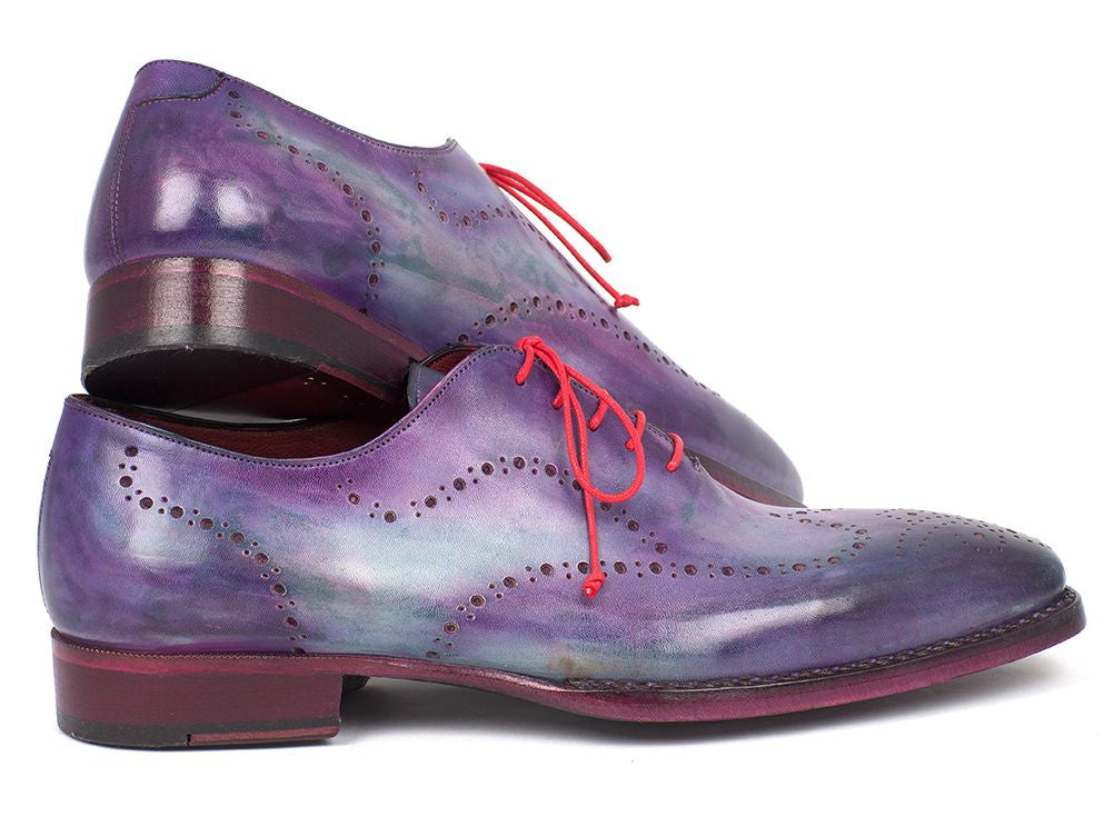 Paul Parkman Goodyear Welted Men's Wingtip Oxfords Bordeaux & Blue - 81BRL94