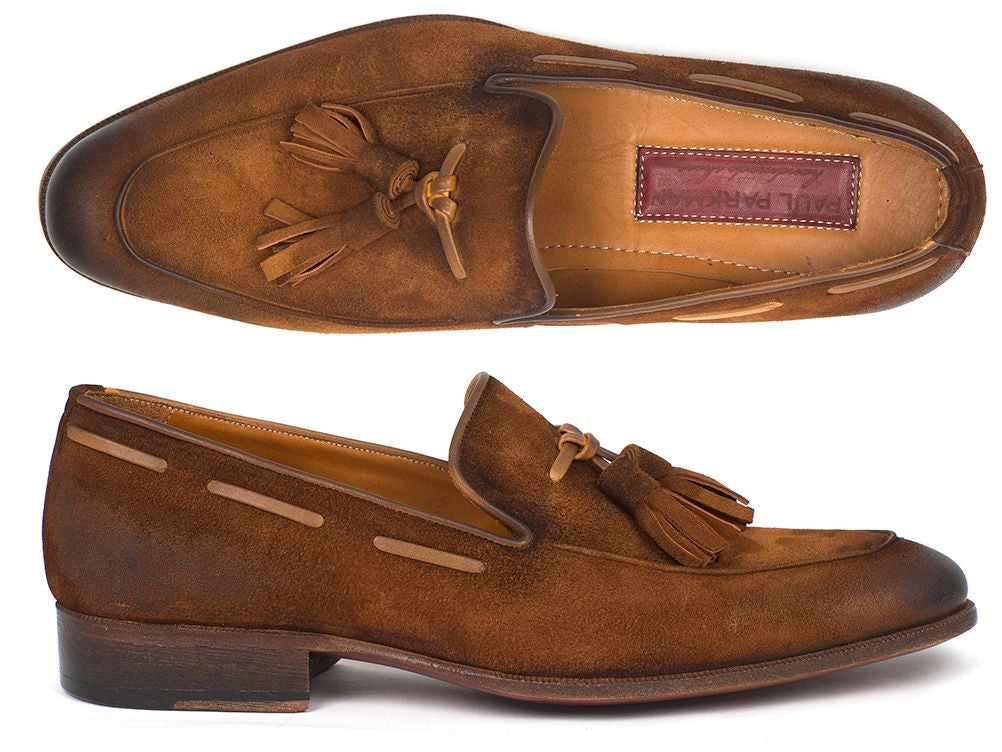 smerte i gang Mejeriprodukter Paul Parkman Men's Tassel Loafer Brown Antique Suede Shoes (ID#TAB32FG –  PAUL PARKMAN® Handmade Shoes