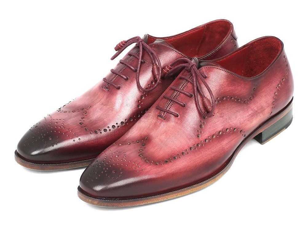 mens burgundy wingtip dress shoes Men's Burgundy and Dark Brown Wingtip Leather Oxfords - Brentham US 7 / Burgundy / D