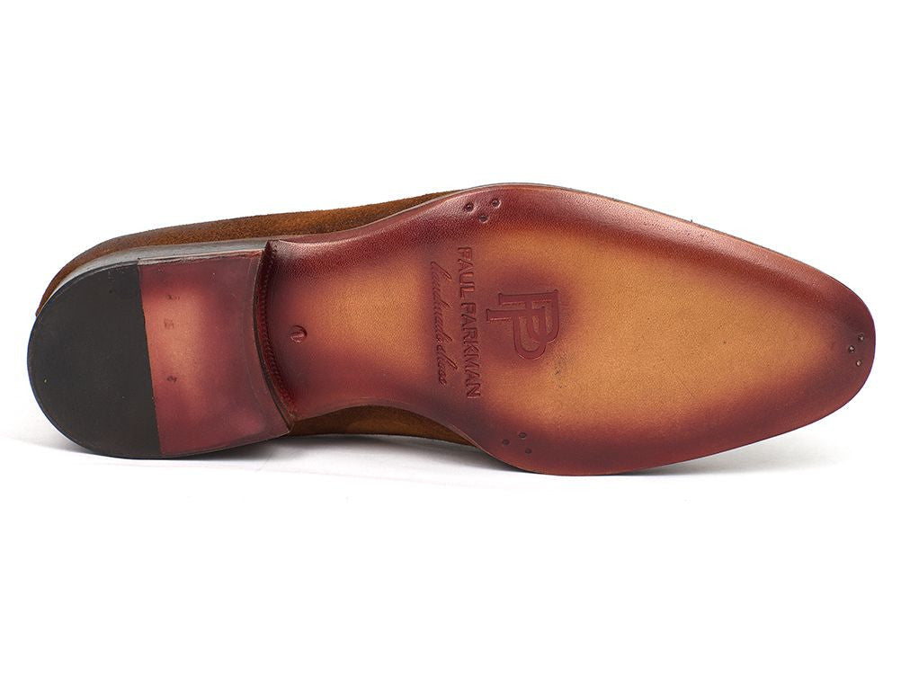 Paul Parkman Men's Tassel Loafer Brown Antique Suede Shoes (ID#TAB32FG ...