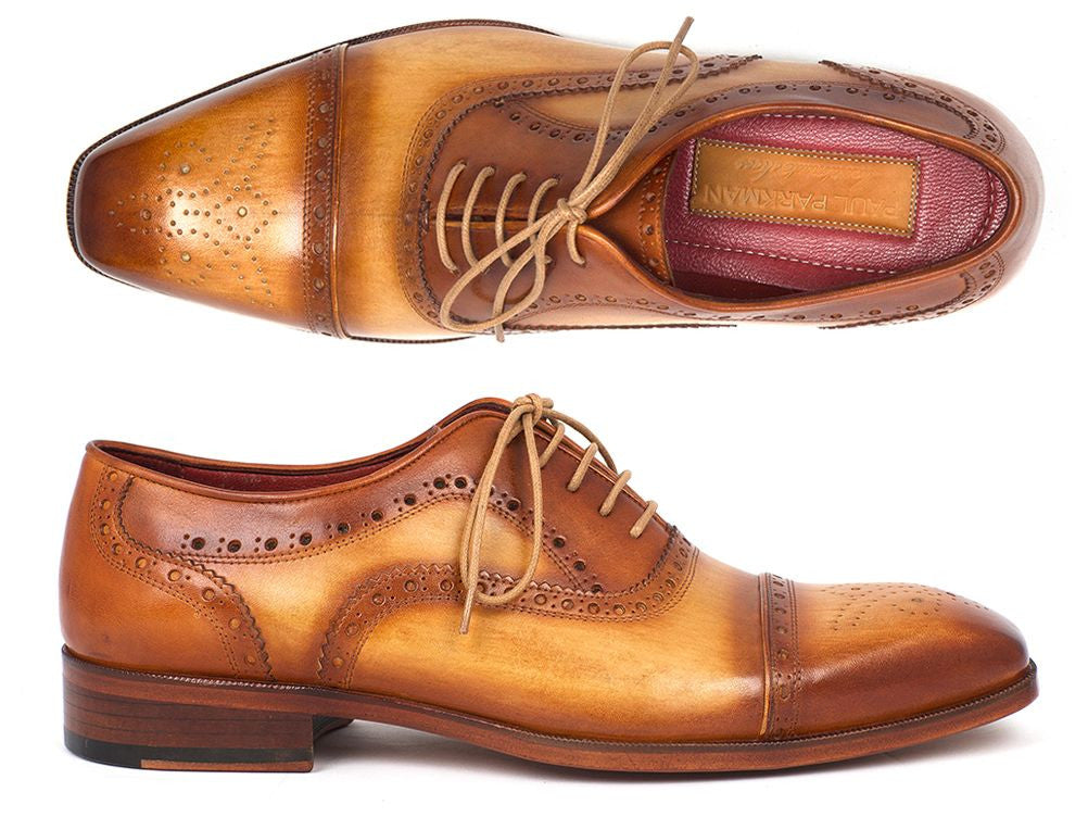 Paul Parkman Men's Captoe Oxfords Tan Color (ID#024-TAN) PAUL PARKMAN Handmade Shoes Paul Parkman Men's Captoe Oxfords Tan Color (ID#024-TAN) PAUL PARKMAN Handmade Shoes