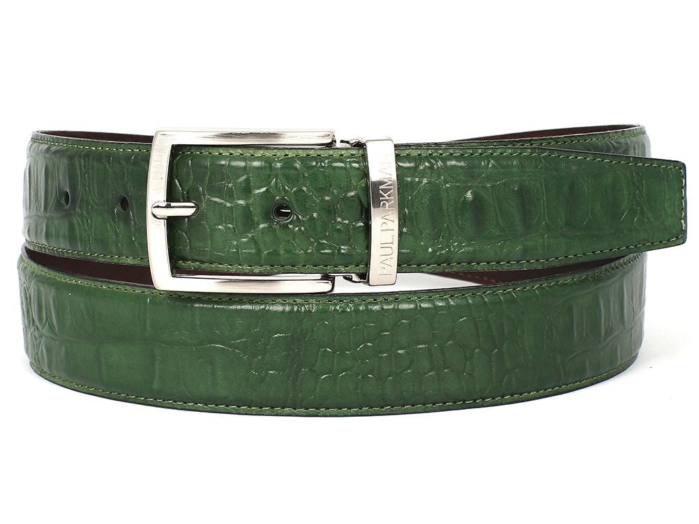 Pre-owned Lime Damier Embossed Leather Buckle Belt 90cm In Green