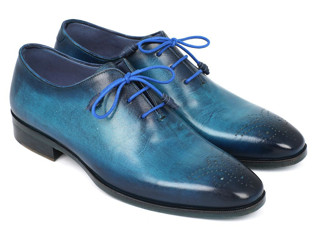 Paul Parkman Men's Blue & Navy Medallion Toe Oxfords (ID#VN82BL) '