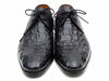 Paul Parkman Men's Black Crocodile Embossed Calfskin Derby Shoes (ID#1438BLK)
