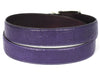 PAUL PARKMAN Men's Crocodile Textured Leather Belt Purple (ID#B02-PURP)