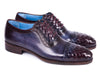 Paul Parkman Woven Leather Captoe Oxfords Navy & Purple (ID#49851-NAVY)
