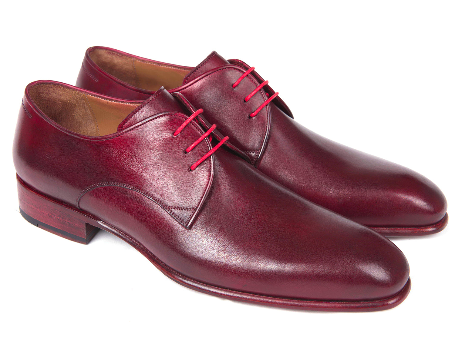 Paul Parkman Burgundy Hand Painted Derby Shoes (ID#633BRD72) '----- Paul Parkman Burgundy Hand Painted Derby Shoes (ID#633BRD72) '-----