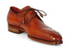 Paul Parkman Men's Tobacco Color Genuine Ostrich Leather Upper Derby Shoes (ID#33B76-TAB)