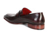Paul Parkman Men's Loafer Purple & Black Hand-Painted Leather Upper with Leather Sole (ID#093-PURP-BLK)