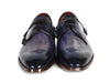 Paul Parkman Men's Blue & Navy Hand-Painted Derby Shoes (ID#PP2279)