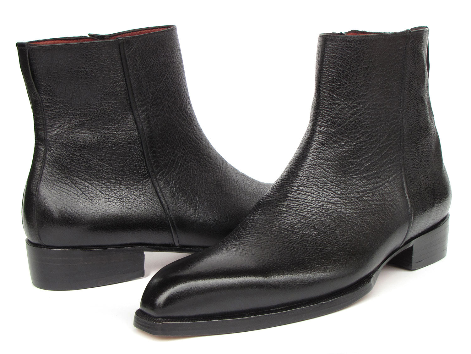 Paul Parkman Men's Black Floater Leather Side Zipper Boots (ID#BT6499-BLK) EU 42 - US 9 Paul Parkman Men's Black Floater Leather Side Zipper Boots (ID#BT6499-BLK) EU 42 - US 9
