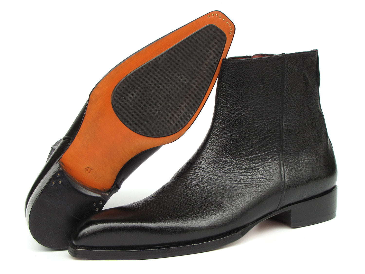 Paul Parkman Men's Black Floater Leather Side Zipper Boots (ID#BT6499-BLK) EU 42 - US 9 Paul Parkman Men's Black Floater Leather Side Zipper Boots (ID#BT6499-BLK) EU 42 - US 9