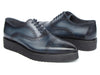 Paul Parkman Men's Smart Casual Cap Toe Oxford Shoes Navy Leather (ID#285-NVY-LTH)