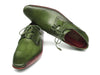 Paul Parkman Ghillie Lacing Handsewn Shoes Green (ID#022-GREEN)