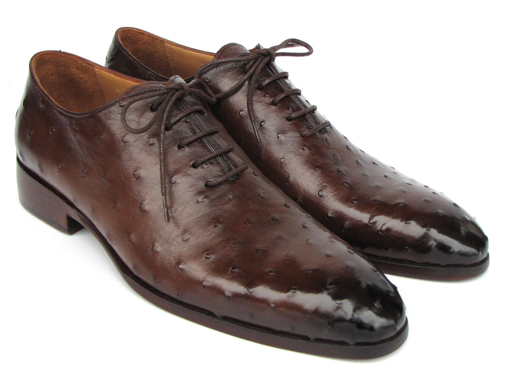 Paul Parkman Men's Brown Genuine Ostrich Oxford Shoes (ID#9475-85)