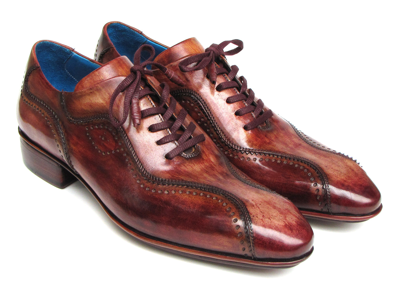 Paul Parkman Handmade Lace-Up Casual Shoes For Men Brown Hand-Painted (ID#84654-BRW) EU 46 - US 12 / 12.5 Paul Parkman Handmade Lace-Up Casual Shoes For Men Brown Hand-Painted (ID#84654-BRW) EU 46 - US 12 / 12.5