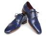 Paul Parkman Men's Captoe Navy Blue Hand Painted Oxfords (ID#5032-NAVY)