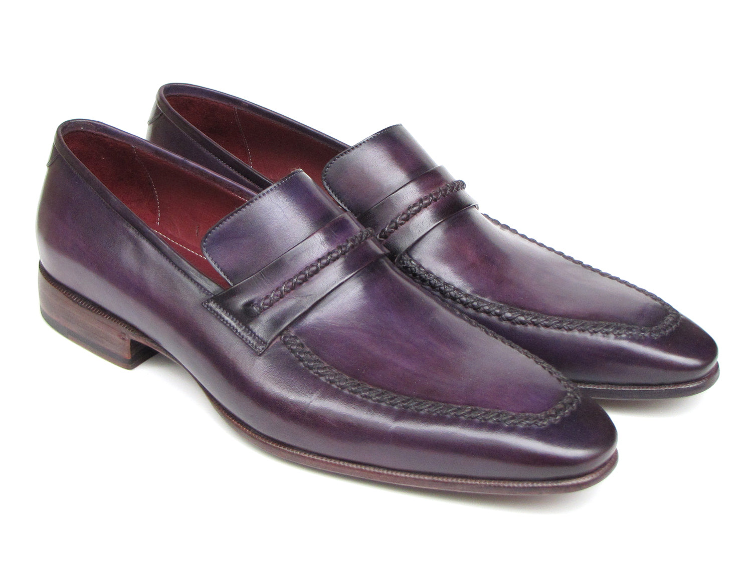 Paul Parkman Men's Purple Loafers Handmade Slip-On Shoes (ID#068-PURP) EU 42 - US 9 / 9.5 Paul Parkman Men's Purple Loafers Handmade Slip-On Shoes (ID#068-PURP) EU 42 - US 9 / 9.5