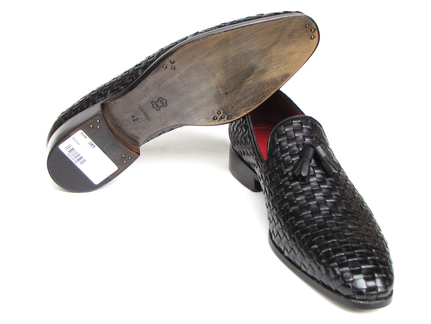 Paul Parkman Men's Tassel Loafer Black Woven Leather (ID#085-BLK) EU 40 - US 7.5 Paul Parkman Men's Tassel Loafer Black Woven Leather (ID#085-BLK) EU 40 - US 7.5