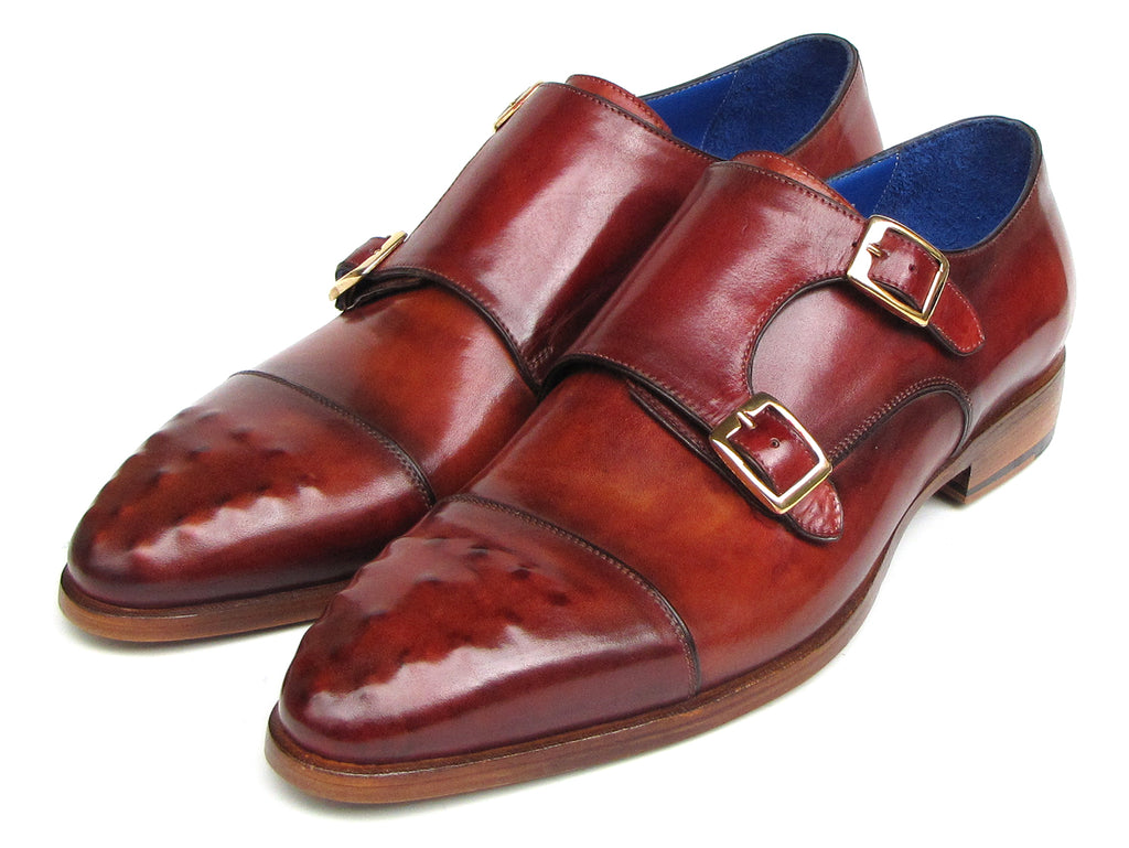 Paul Parkman Single Monkstrap Shoes Burgundy Leather - DW984P