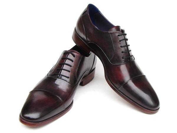 Paul Parkman Men's Captoe Oxfords Black Purple Shoes (ID#074-PURP-BLK ...