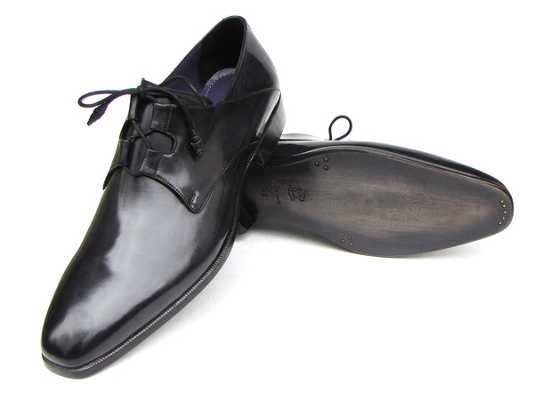 Paul Parkman Men's Ghillie Lacing Plain Toe Black Shoes (ID#076-BLK ...
