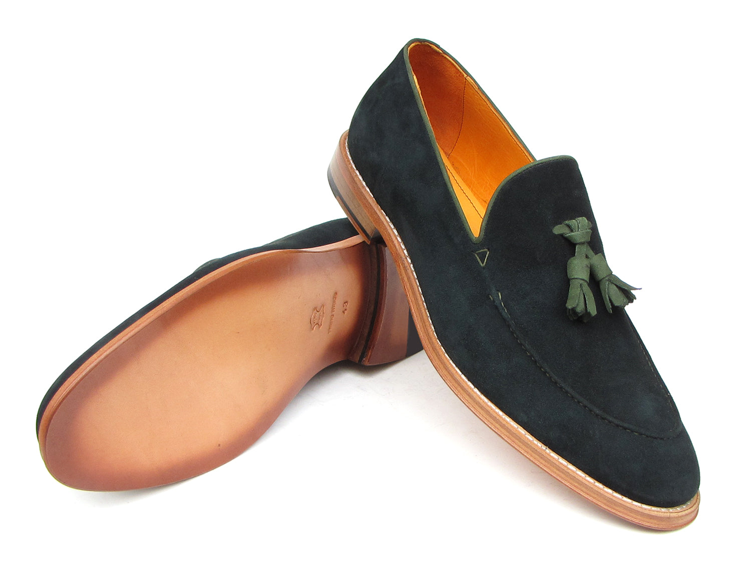 Paul Parkman Men's Tassel Loafer Green Suede Shoes (ID#087-GREEN) EU 41 - US 8 / 8.5 Paul Parkman Men's Tassel Loafer Green Suede Shoes (ID#087-GREEN) EU 41 - US 8 / 8.5