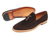 Paul Parkman Men's Tassel Loafer Brown Suede Shoes (ID#087-BRW)