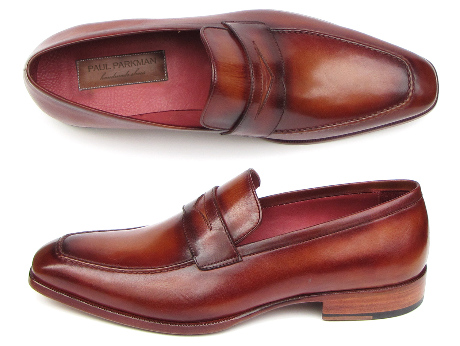 Parkman Men's Penny Tobacco & Bordeaux Hand-Painted – PAUL PARKMAN® Handmade Shoes
